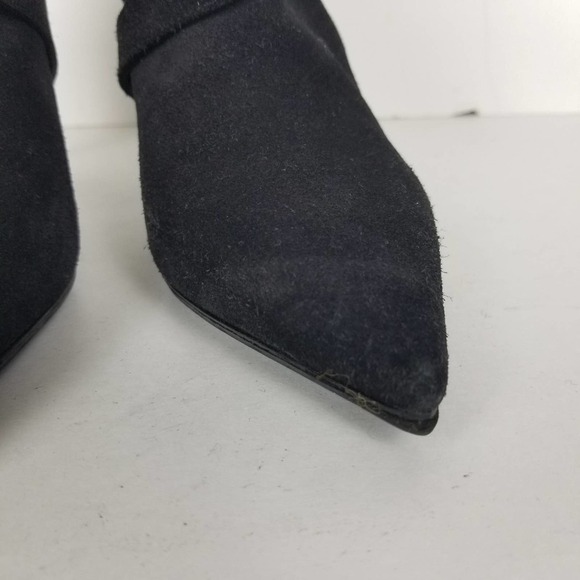 Saint Laurent black suede heeled booties, size 37 - Picture 4 of 9
